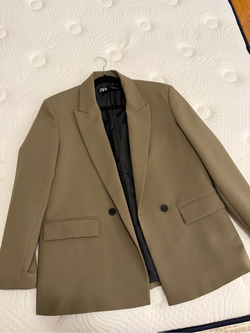 Zara Khaki-Tan Blazer with Black Lining
